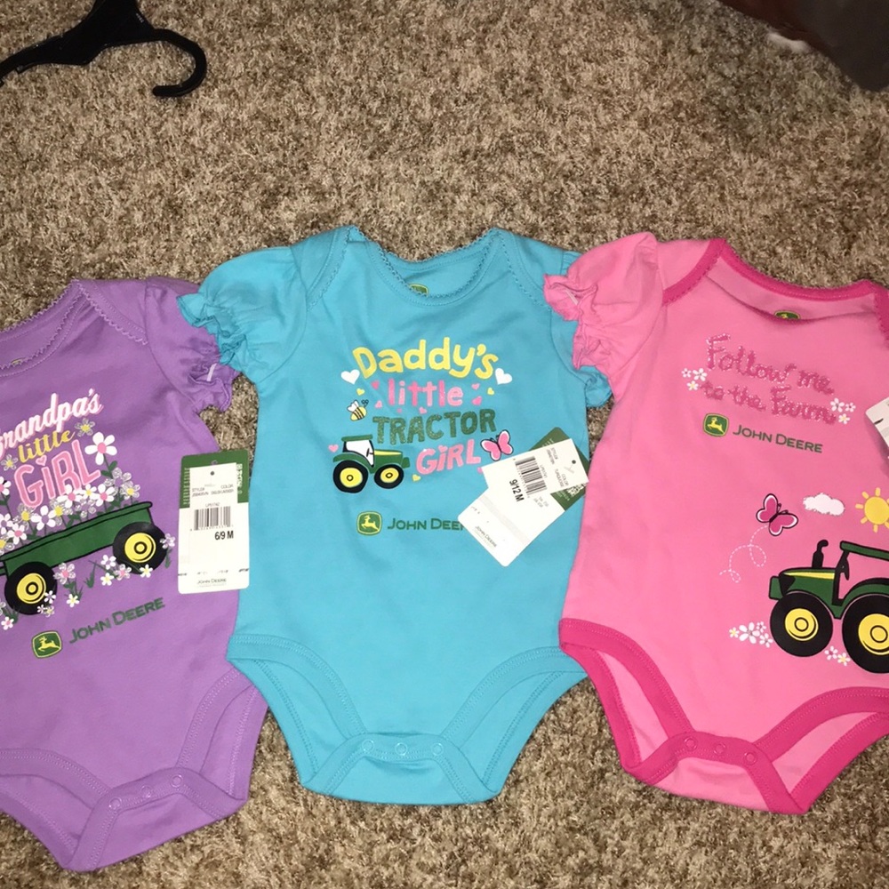 John Deere onesies. Set of 3!